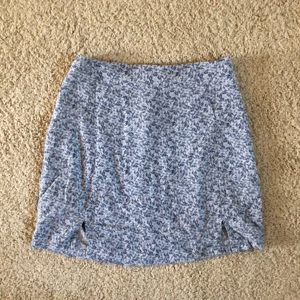 Brandy Melville/John Galt Blue Floral Mini Skirt